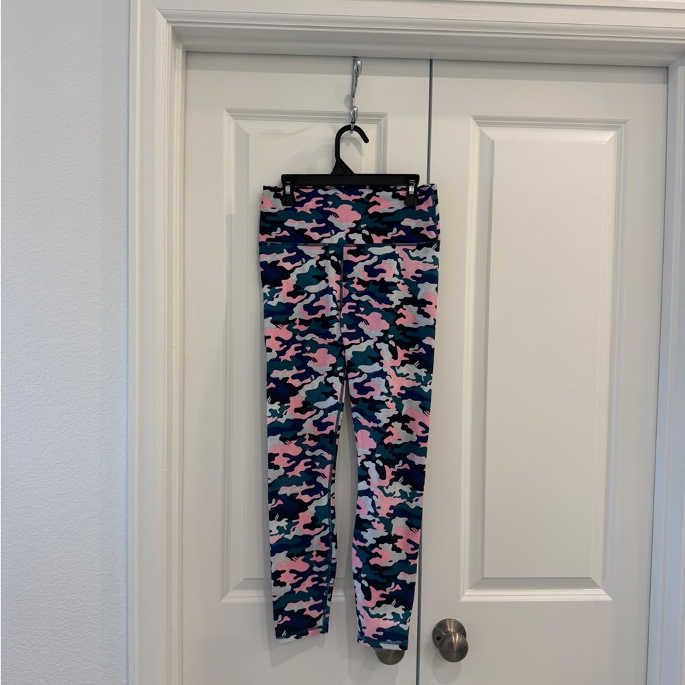 Fabletics Women’s Camo Leggings - Pink, Blue, Pink, and Black
